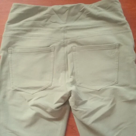 DG2 DIANE GILMAN Sage Green Pull-On Pant XSP Boot Cut Rolled Hem Whiskered XS - Picture 7 of 8